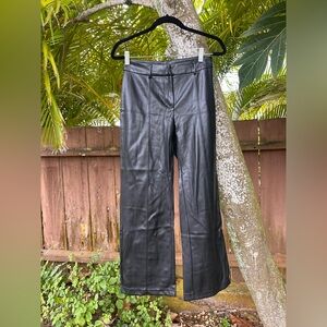 7 FOR ALL MANKIND Vegan Leather Easy Trouser in Jet Set Size XS